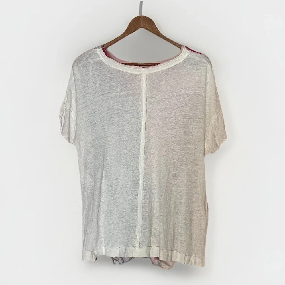 Free People Pick Your Scarf Maxi‎ Tee Womens Size S Linen Blend Top Boho